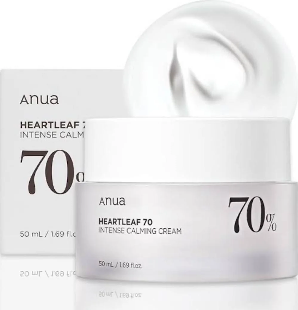 Anua Crème Calmante Intense à 70% de Heartleaf - Peaux Mixtes, Grasses & Sensibles