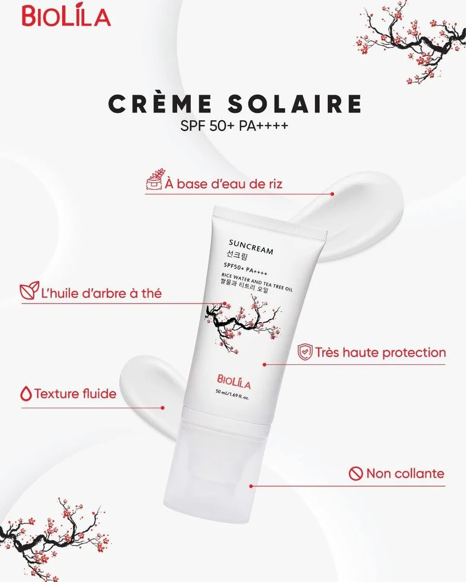 Biolila suncream "Crème Solaire"très haute protection SPF 50+ et PA++++_50ml_