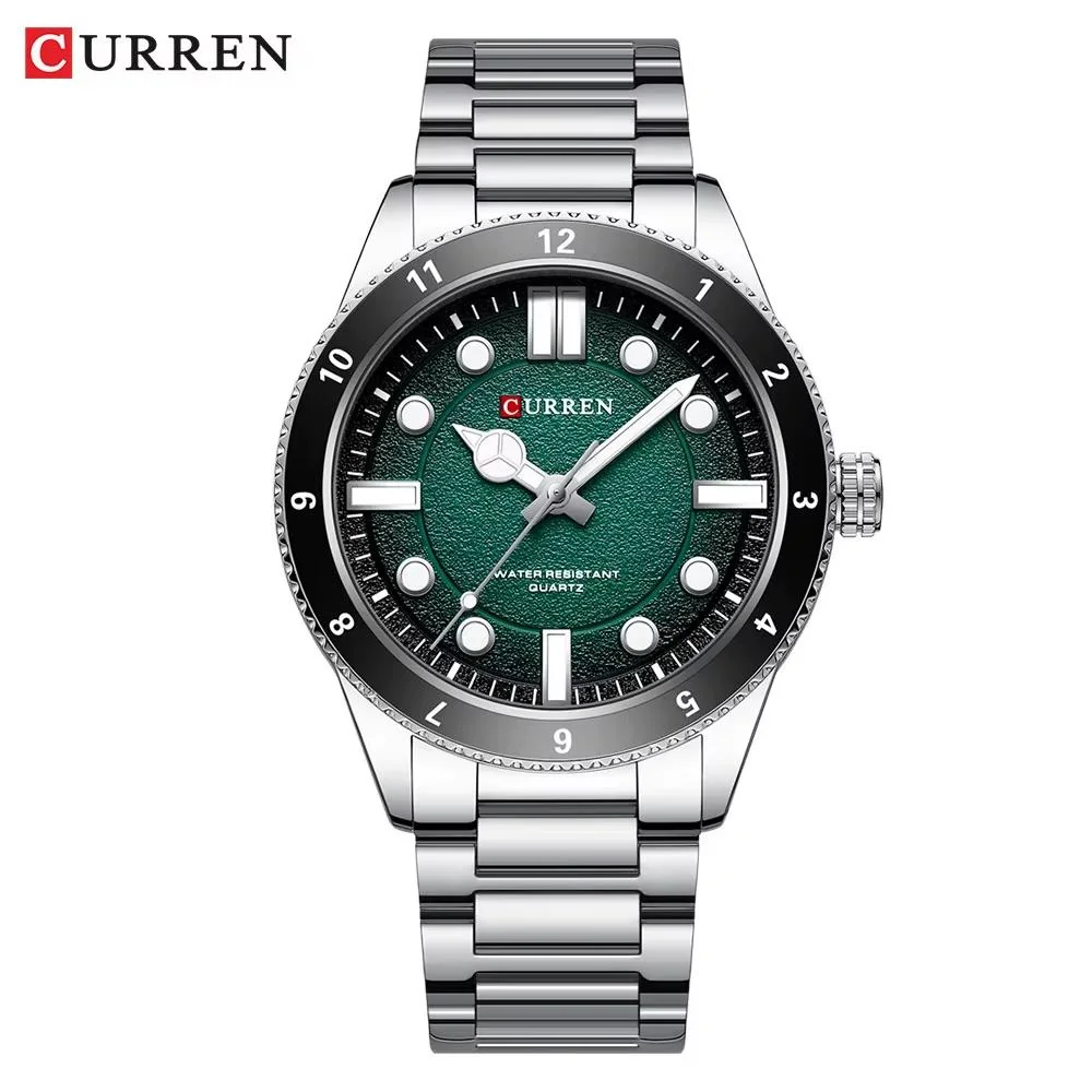 Curren Montre Homme mèdele 8450 Quartz acier inoxydable en cadran vert