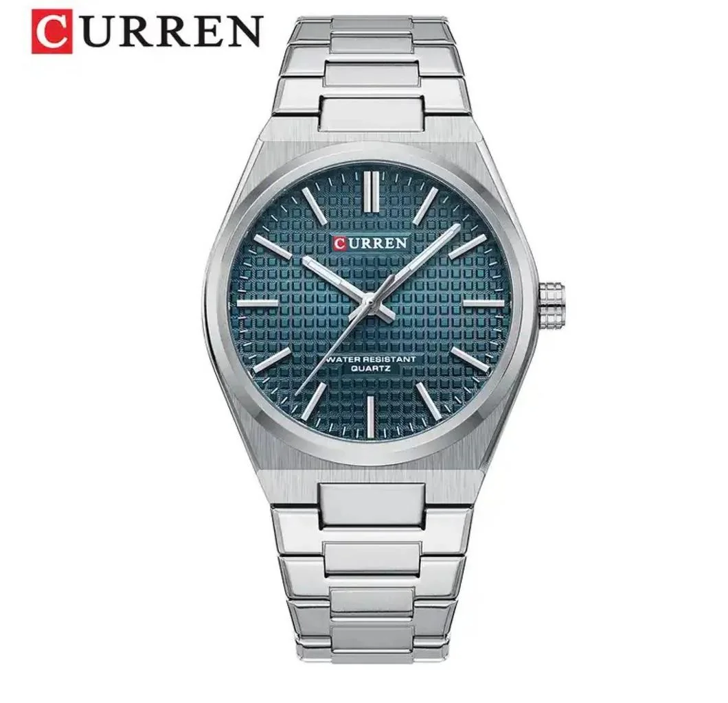 Curren Montre Homme modèle 8439 Quartz acier inoxydable en cadran bleu