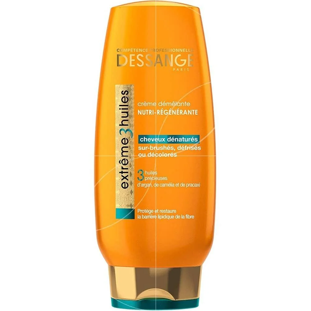 Dessange Crème Démêlant Huile capillaire sans rinçage Extrême 3 Huiles Cheveux dénaturés, sur-brushés, défrisés ou décolorés