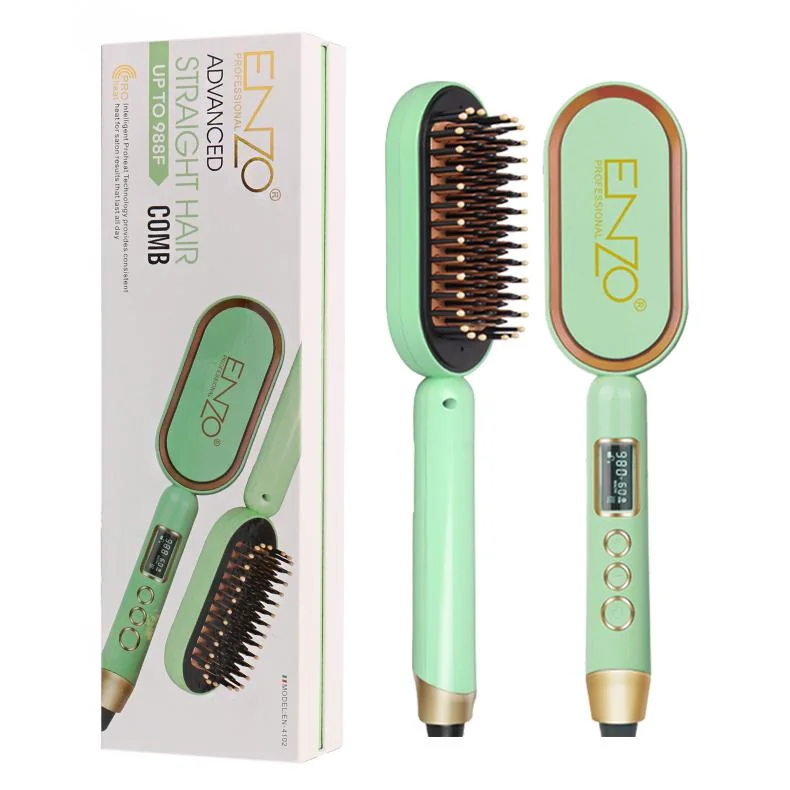 Enzo Advanced Straight Hair Comb brosse lissante -verte