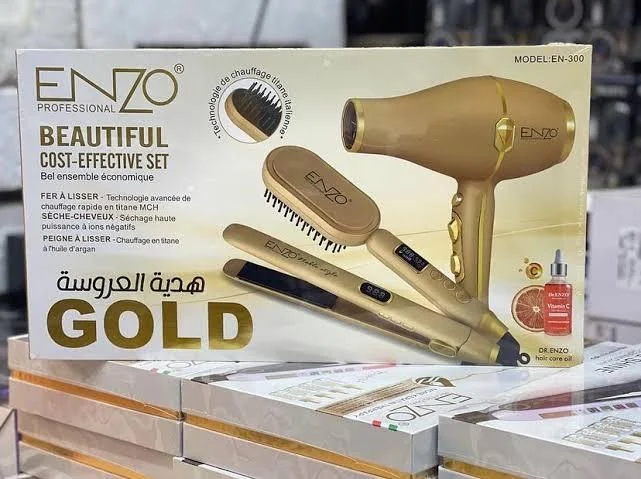 Enzo Ensemble de coiffure Beautiful Cost-Effective Set gold 3 pcs