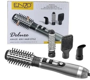 Enzo professionnel Deluxe Amaze brosse à cheveux rotative 4 en 1 -Noir