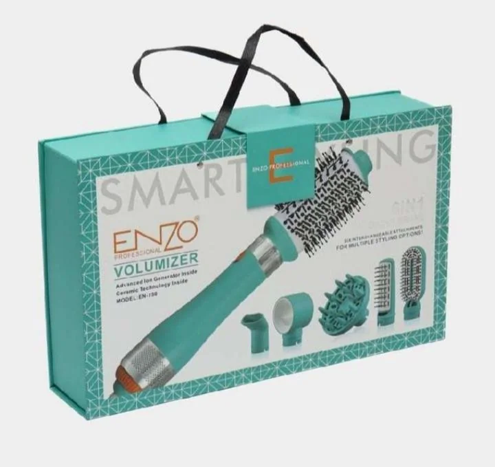Enzo professionnel Volumizer modèle EN-750 brosse soufflante 6-en-1 -vert