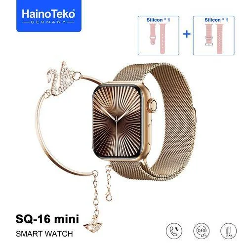 Haino Teko Modèle SQ16 mini smartwatch Montre Intelligente Édition Or Rose 45 Mm, Appel Bluetooth, Un Bracelet Supplémentaire