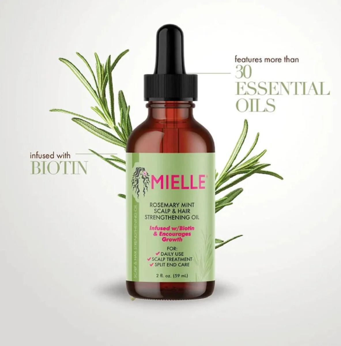 Huile Fortifiante Romarin Menthe Pour Cuir Chevelu Et Cheveux