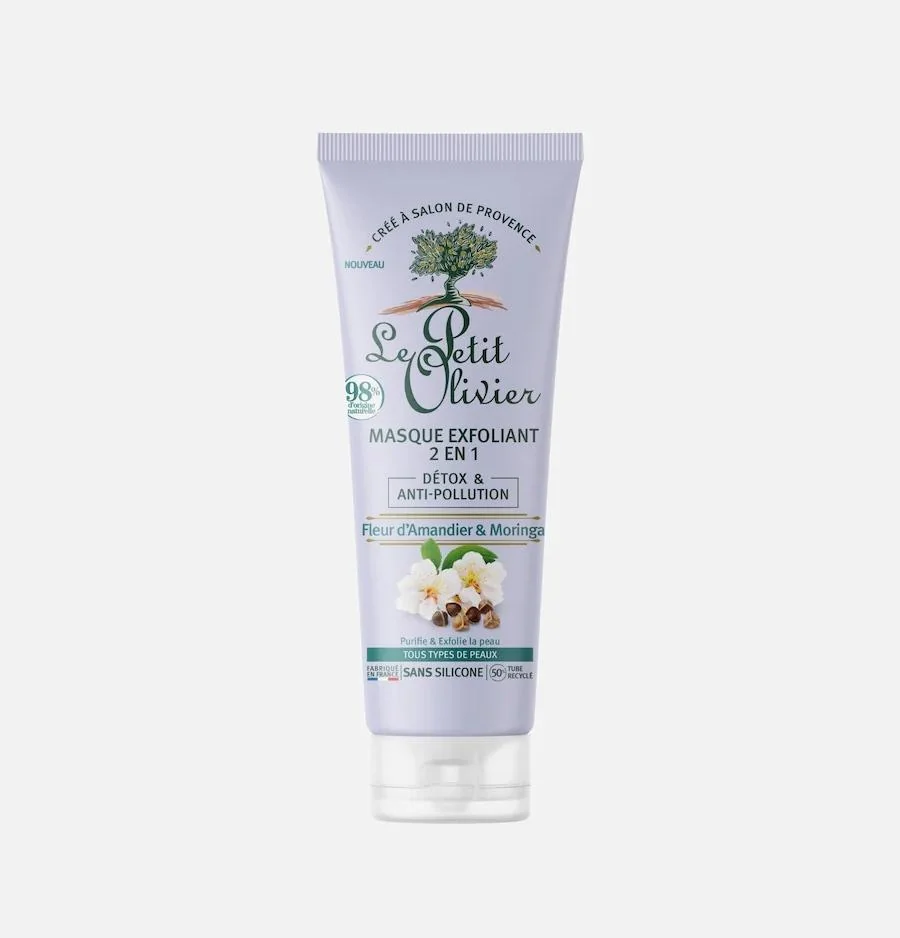 Le petit olivier Masque Exfoliant 2 en 1 Détox & Anti-Pollution Tous types de peaux