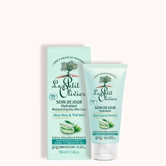 Le petit olivier Soin de Jour Crème Hydratant Aloe Vera & Thé Vert Peaux Normales à mixtes