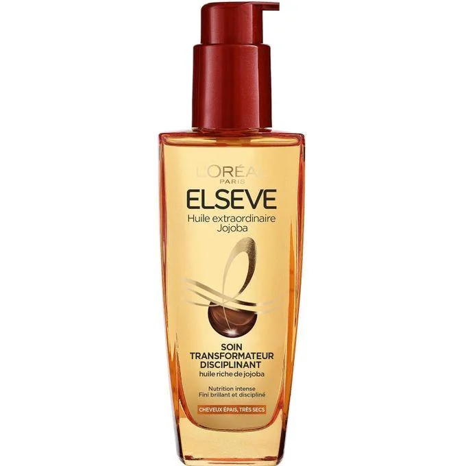 L'Oreal Elseve Huile Extraordinaire Jojoba Soin Transformateur Disciplinant Cheveux Épais,Trés Secs