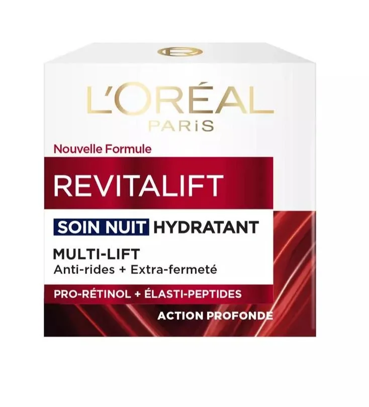 L'Oréal Paris Crème Revitalift soin nuit hydratante multi lift anti rides extra fermeté