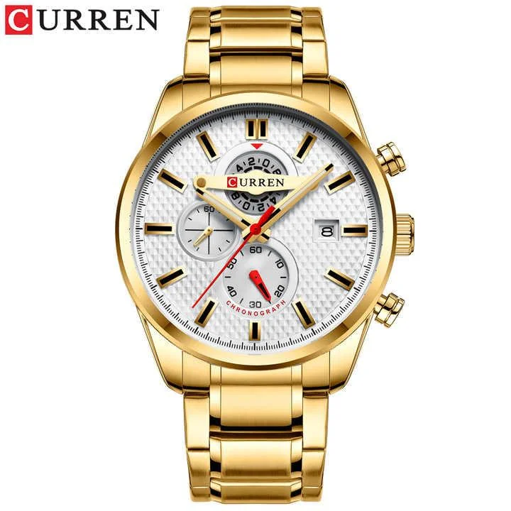 Montres à Quartz de Conception Populaire pour Hommes horloge à bracelet en acier inoxydable 8352