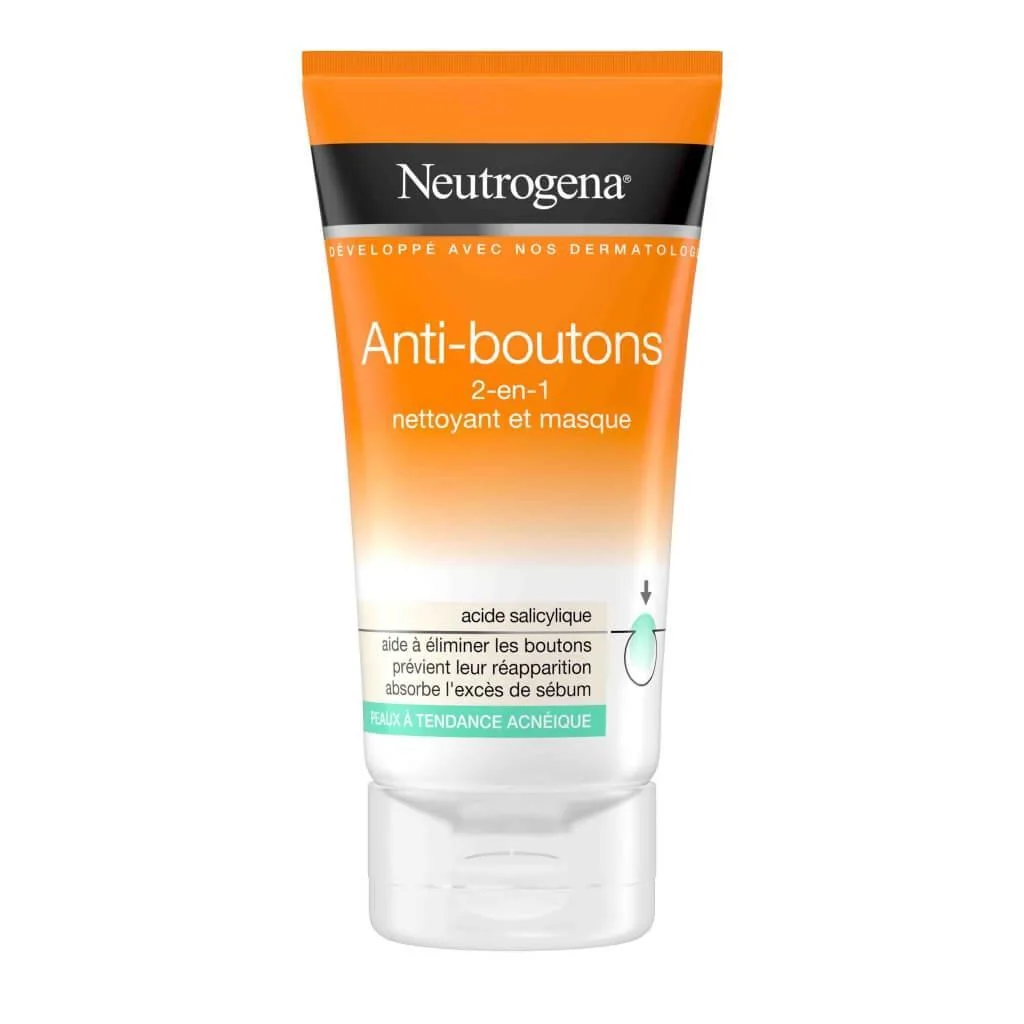 Neutrogena nettoyant et masque 2-en-1 anti-boutons acide salicylique