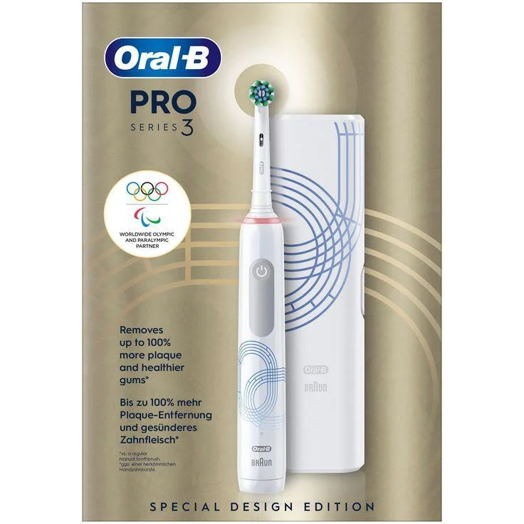 Oral-B Brosse à dents électrique PRO Series 3 -édition spéciale avec design unique-Blanc