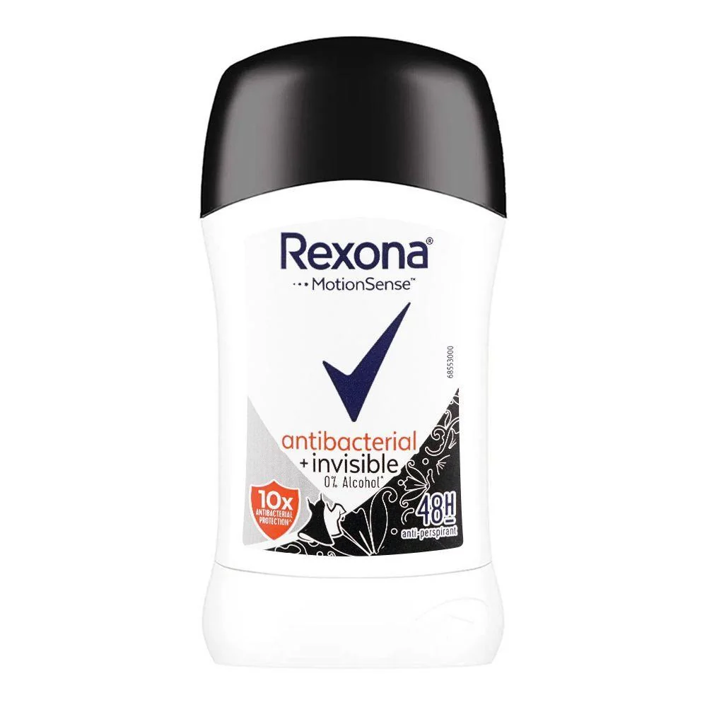 Rexona Déodorant anti-transpirant en stick Protection antibactérienne et invisible femme