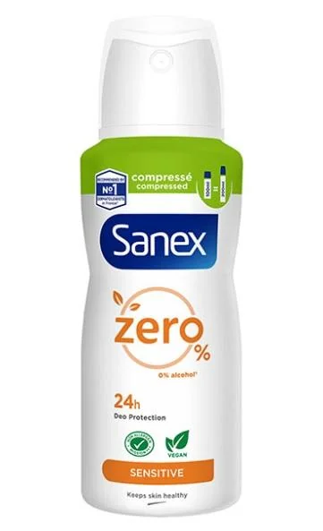 Sanex Déodorant Zero% sensibles en spray compressé